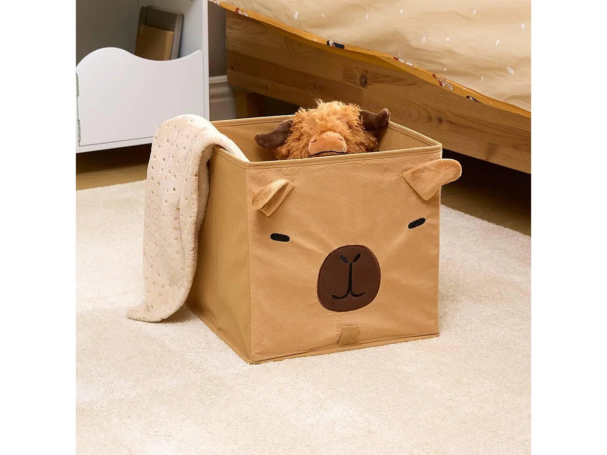 Boîte de Rangement Pliable "Capybara" 29x29cm Marron