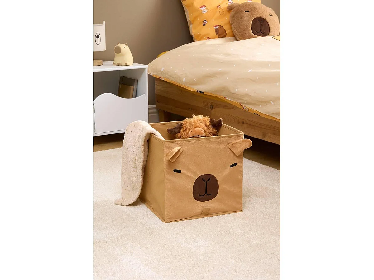 Boîte de Rangement Pliable "Capybara" 29x29cm Marron