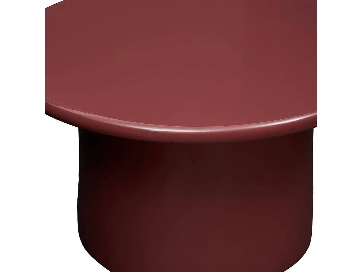 Table Basse Vernis "Douglas" 80cm Bordeaux