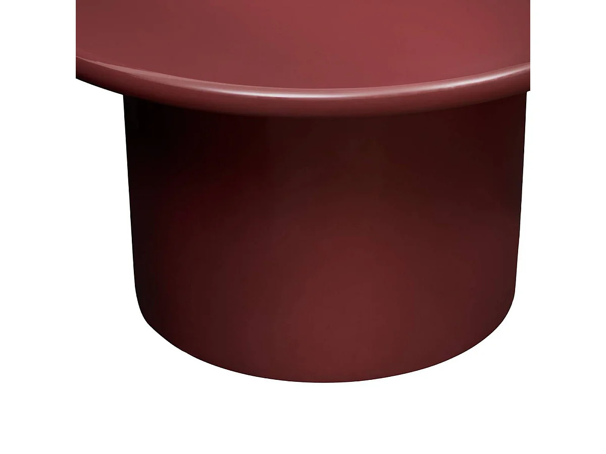 Table Basse Vernis "Douglas" 80cm Bordeaux