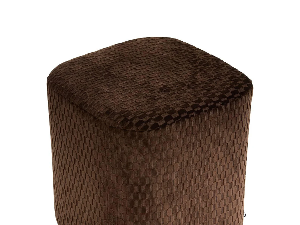 Pouf en Velours "Selia" 38cm Marron Tonka