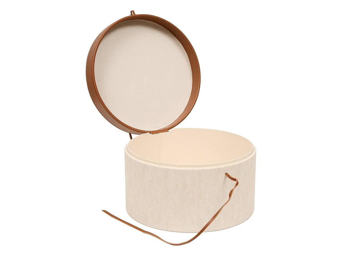 Lot de 2 Boîtes de Rangement "Whisky" 28cm Crème