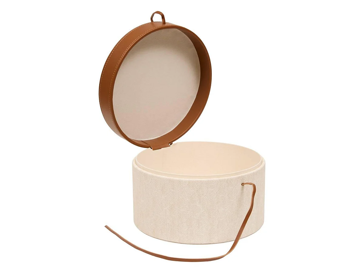 Lot de 2 Boîtes de Rangement "Whisky" 28cm Crème