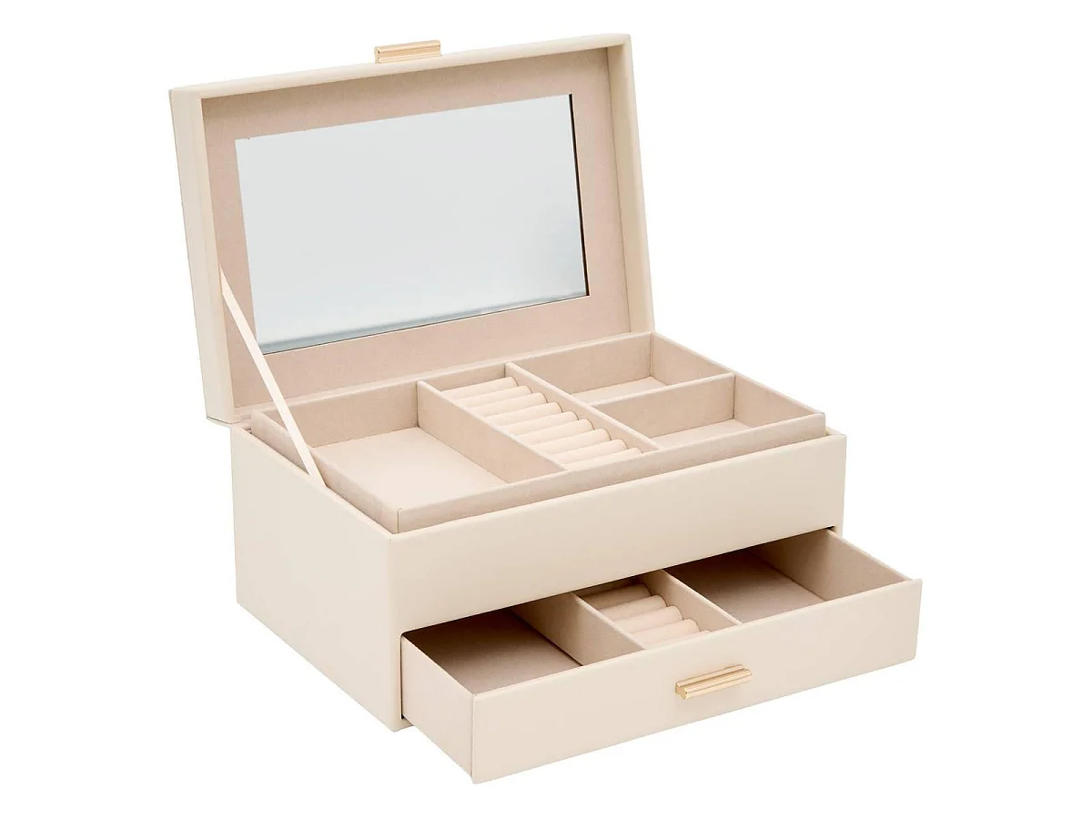 Boîte à Bijoux Avec Tiroir "Natty" 26cm Blanc