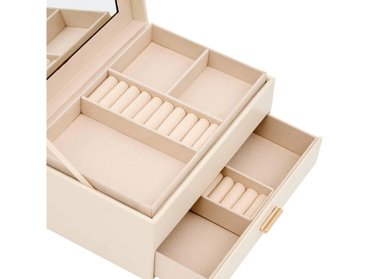Boîte à Bijoux Avec Tiroir "Natty" 26cm Blanc