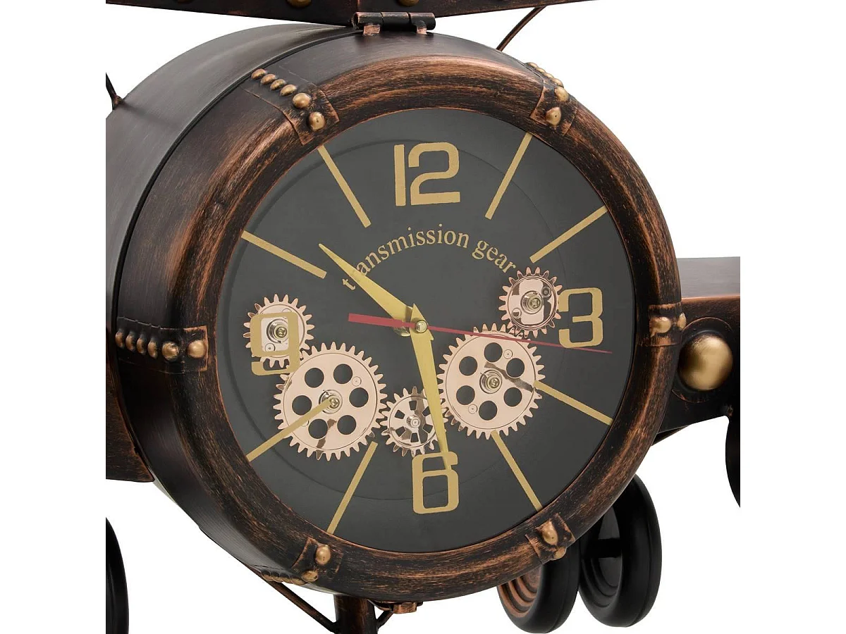 Horloge Murale Avion "Hans" 130cm Gris Foncé