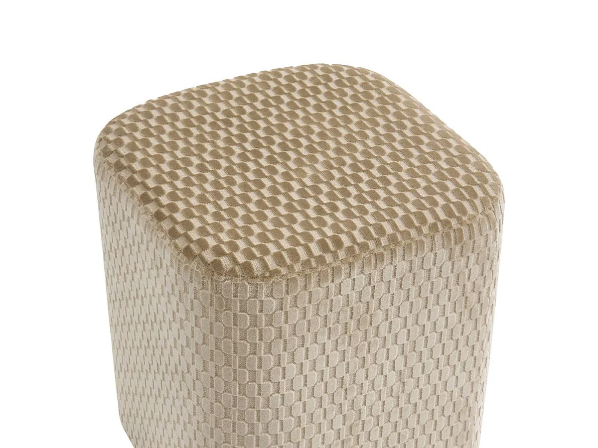Pouf en Velours "Selia" 38cm Ivoire