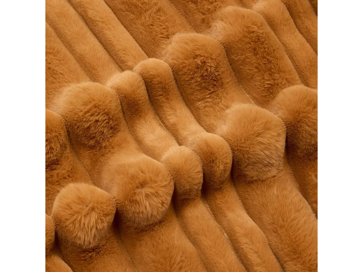 Plaid Imitation Fourrure "Coti" 120x160cm Cognac