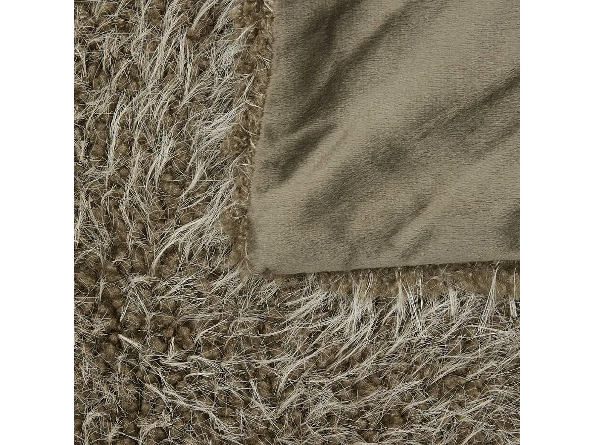 Plaid Imitation Fourrure "Nyero" 120x160cm Kaki