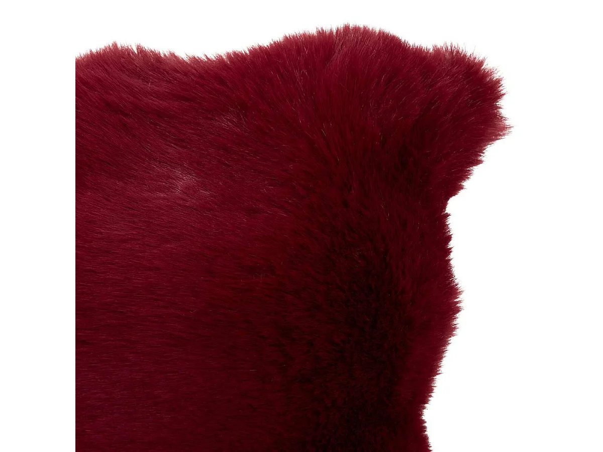 Coussin Imitation Fourrure 3D "Zephy" 45x45cm Rouge Grenat