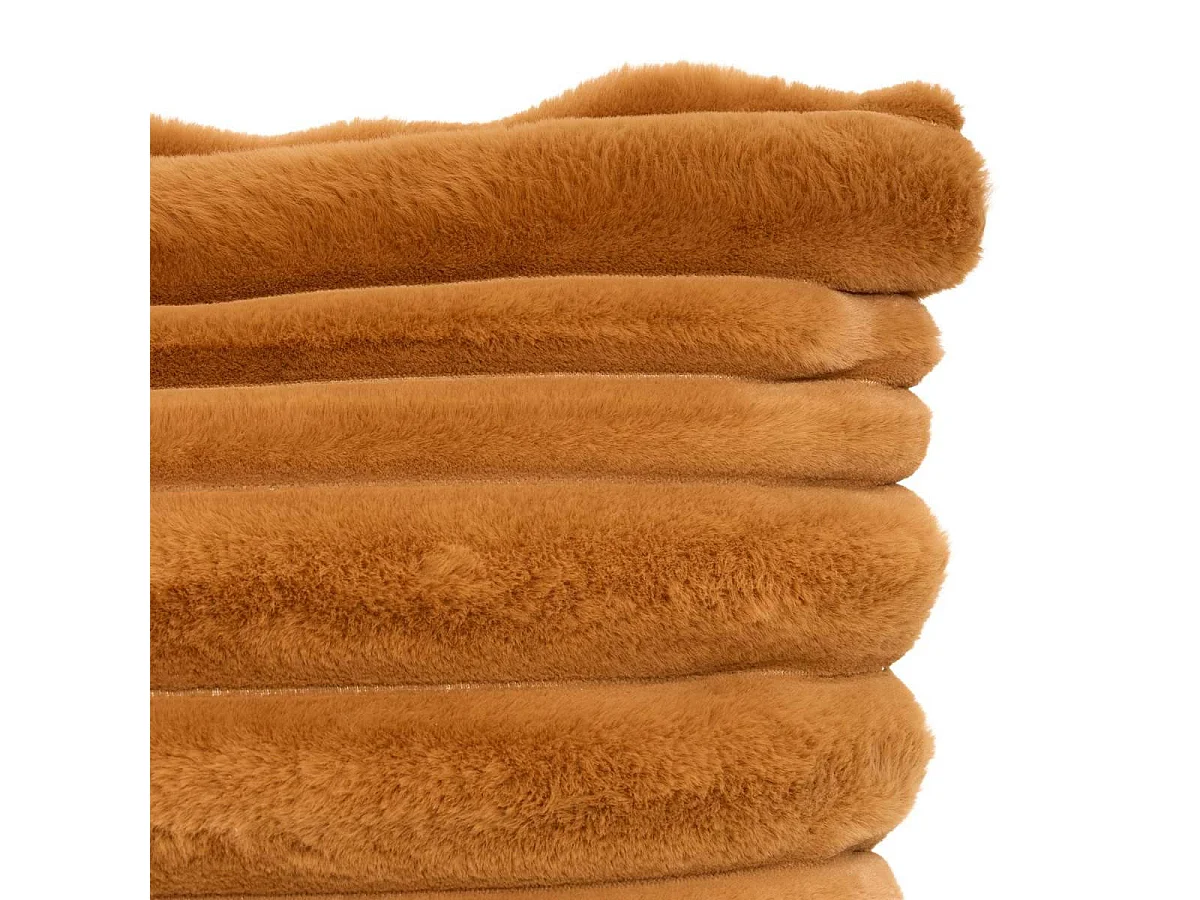 Coussin Imitation Fourrure "Coti" 50x80cm Cognac