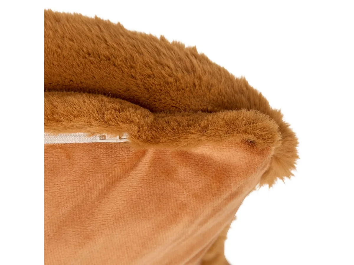 Coussin Imitation Fourrure "Coti" 50x80cm Cognac