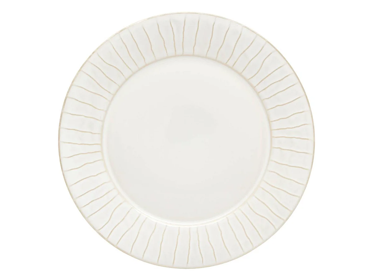Lot de 6 Assiettes Plates Lignes "Camille" 27cm Blanc