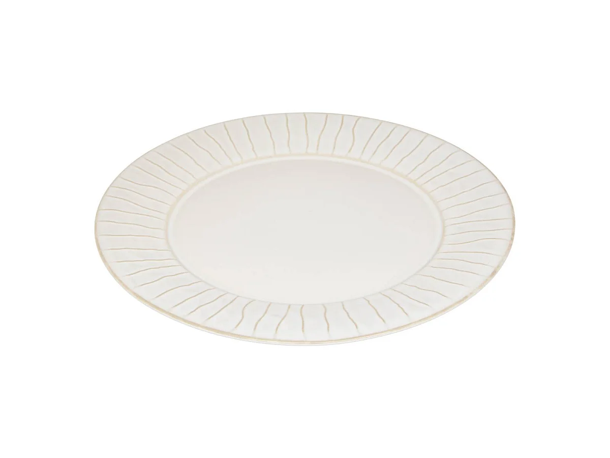 Lot de 6 Assiettes Plates Lignes "Camille" 27cm Blanc
