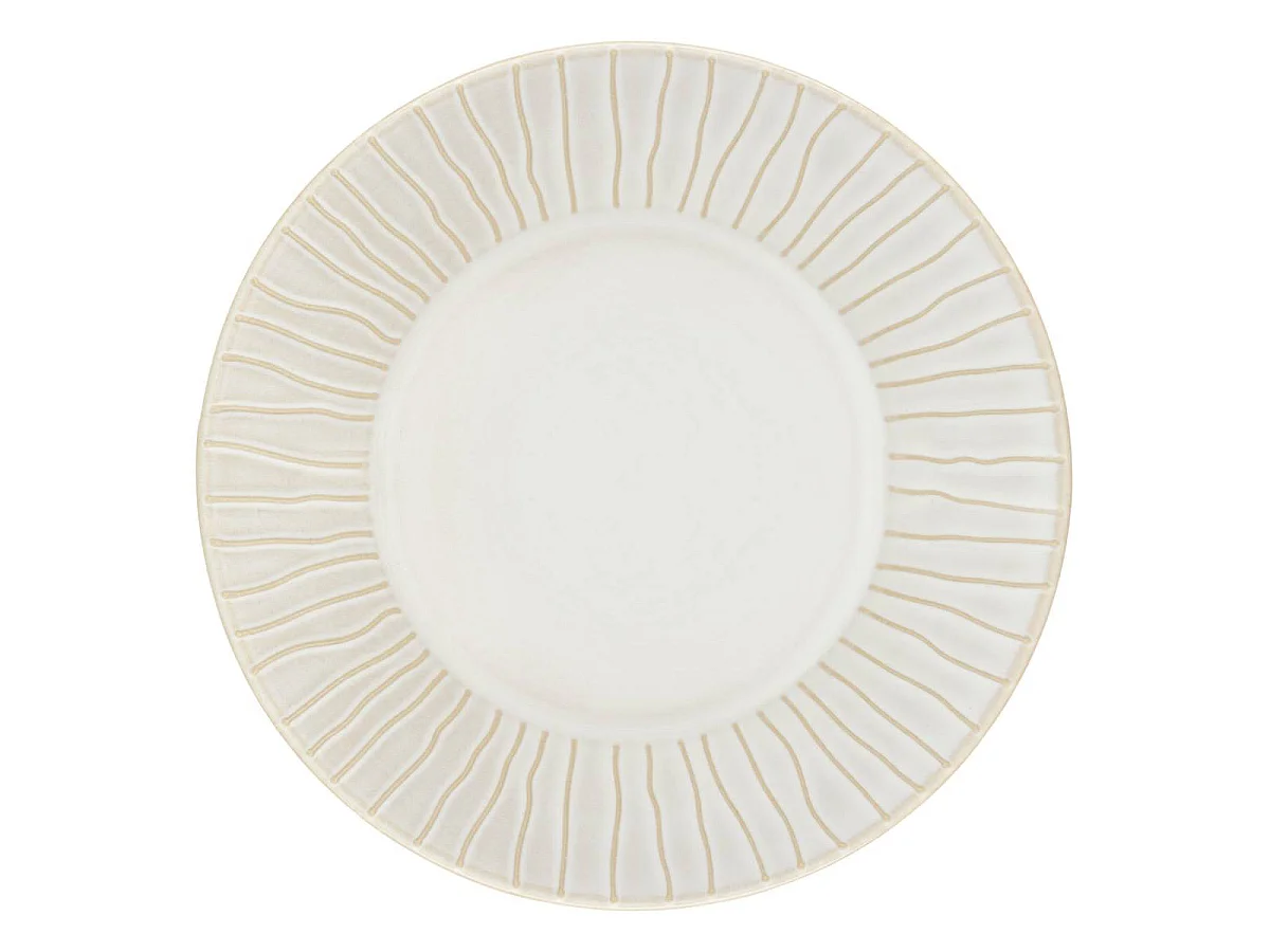 Lot de 6 Assiettes Creuses Lignes "Camille" 20cm Blanc