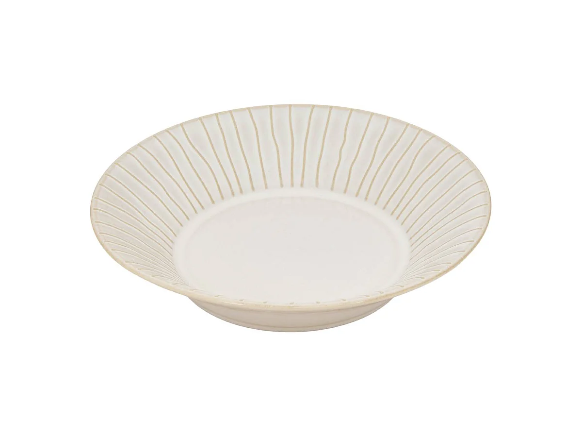 Lot de 6 Assiettes Creuses Lignes "Camille" 20cm Blanc
