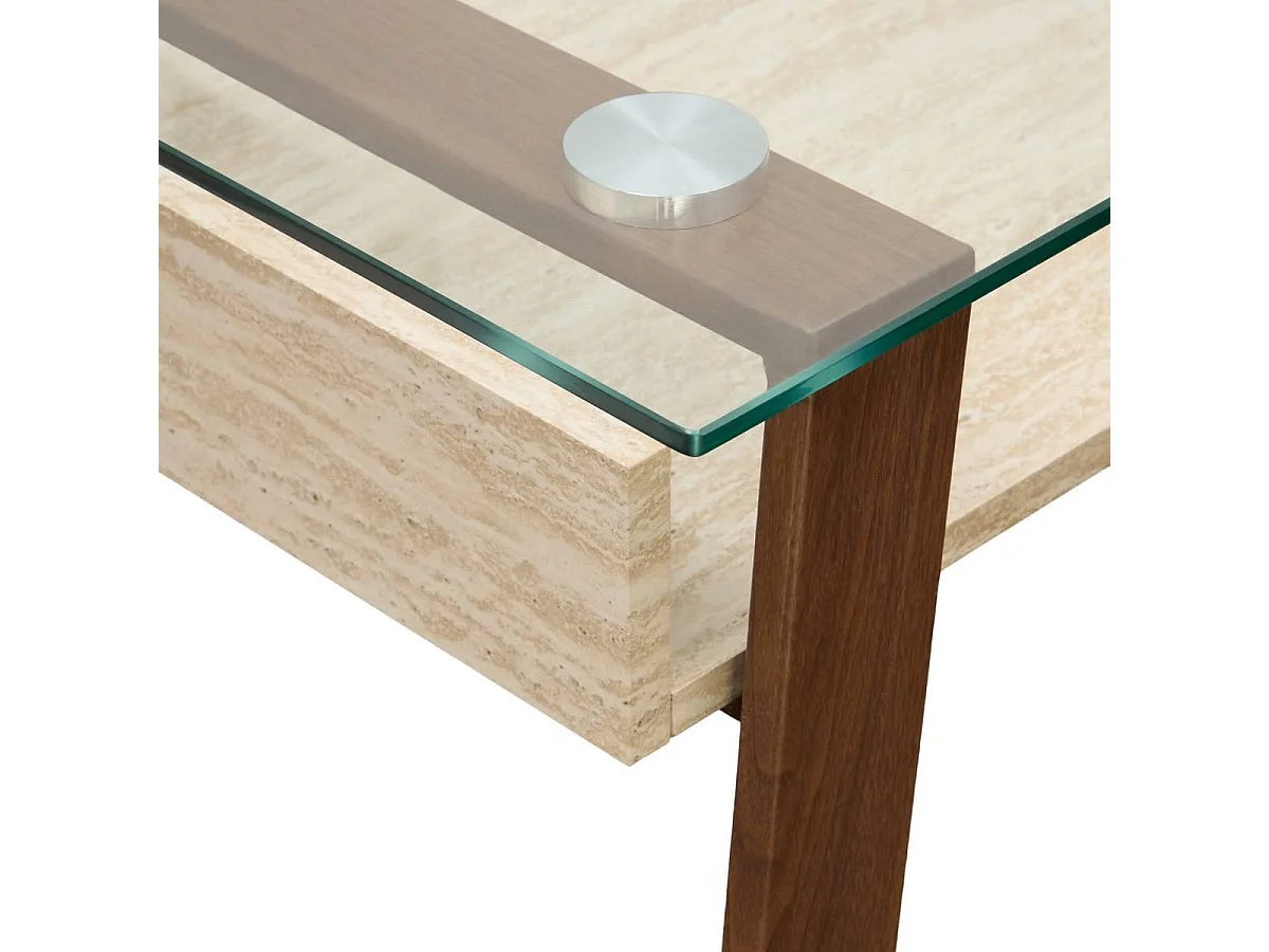 Bureau en Verre "Ariro" 110cm Beige