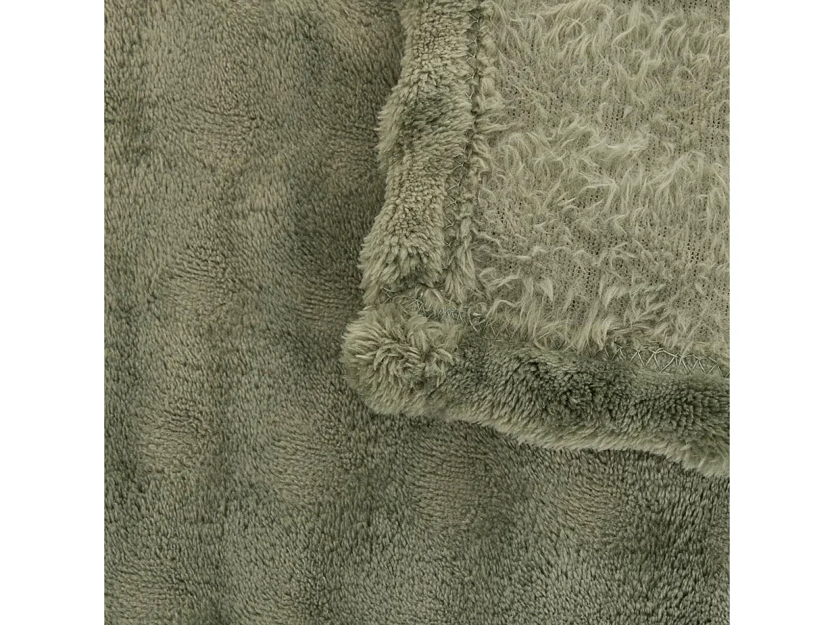 Plaid Ondulé Uni "Zephy" 180x230cm Kaki
