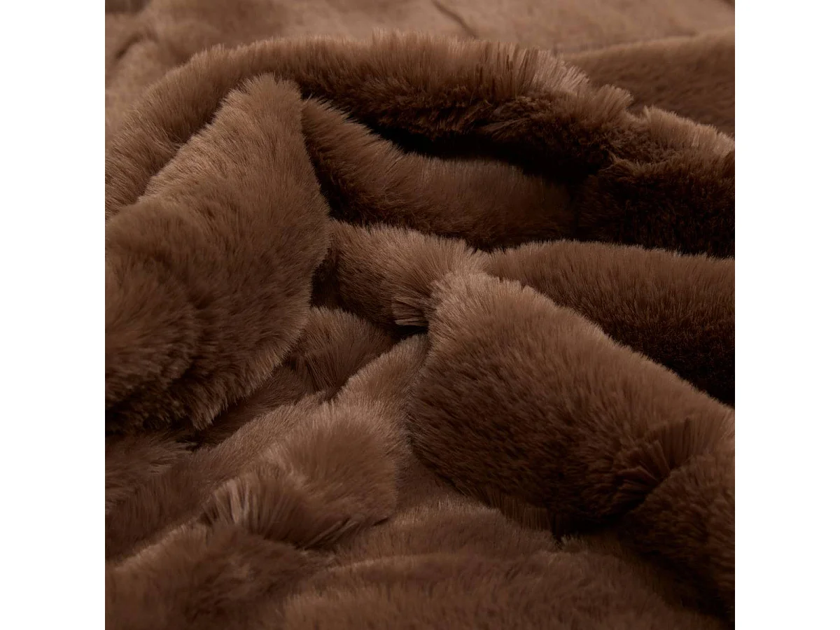 Plaid Imitation Fourrure "Nalia" 180x230cm Marron Tonka