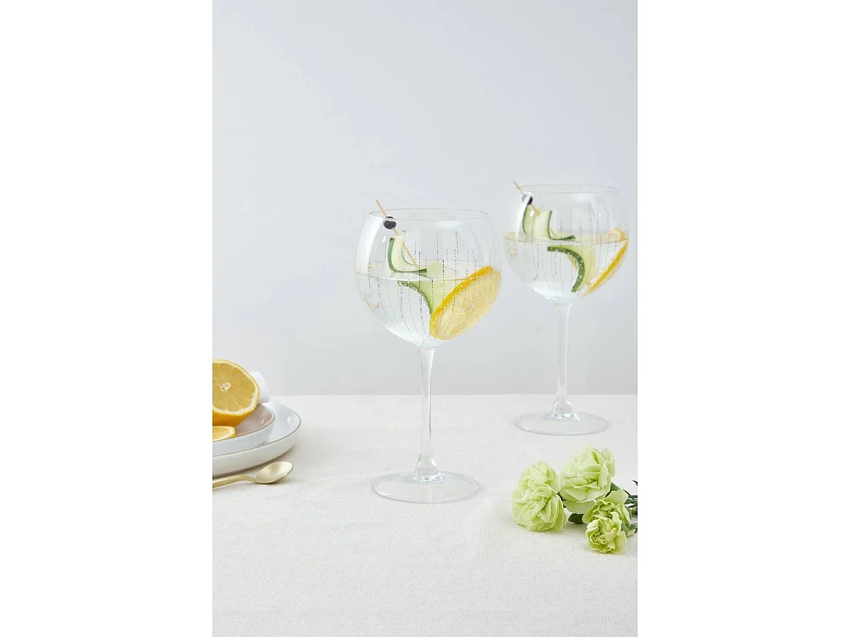 Lot de 2 Verres à Gin "Lunis" 60cl Doré
