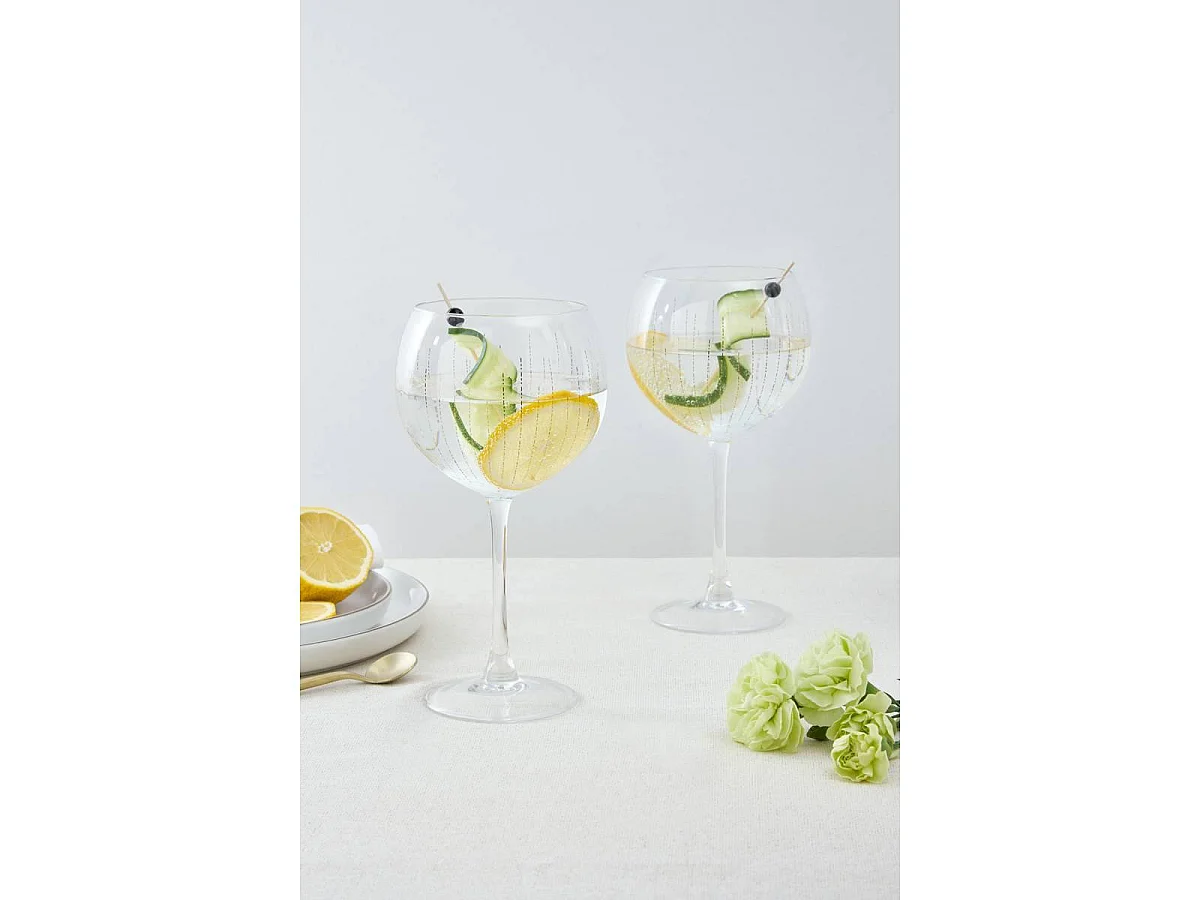 Lot de 2 Verres à Gin "Lunis" 60cl Doré