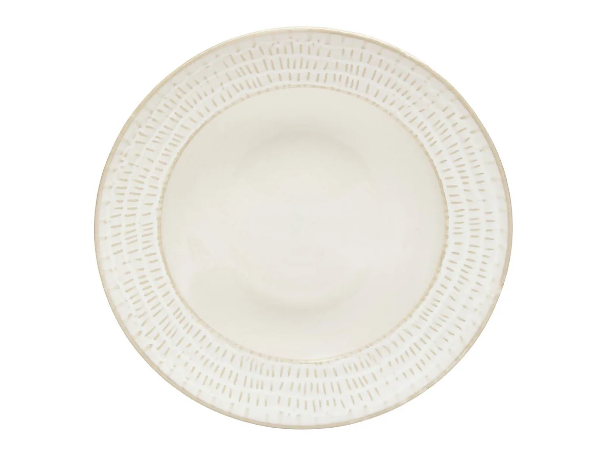 Lot de 6 Assiettes Creuses Traits "Camille" 20cm Blanc