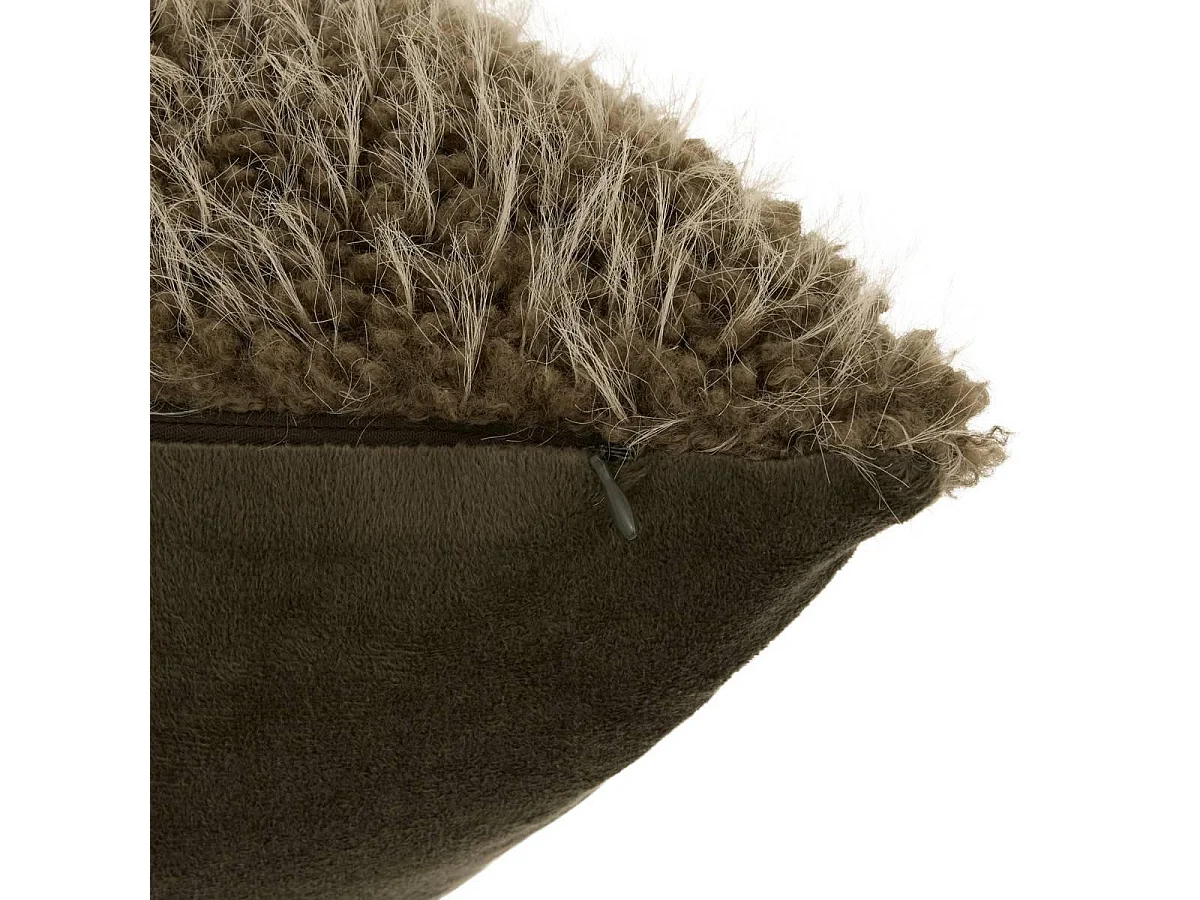 Coussin Imitation Fourrure "Nyero" 50x80cm Kaki