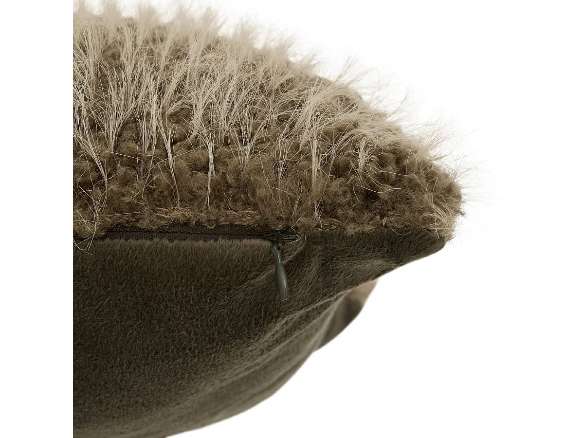 Coussin Imitation Fourrure "Nyero" 45x45cm Kaki