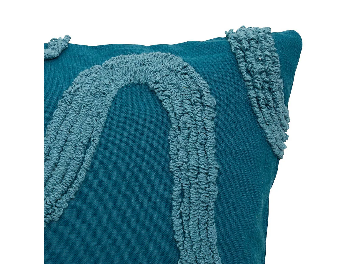 Coussin Déco Tufté "Homy" 45x45cm Bleu Pétrole
