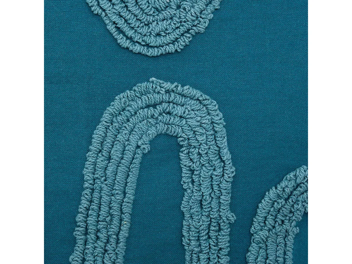 Coussin Déco Tufté "Homy" 45x45cm Bleu Pétrole