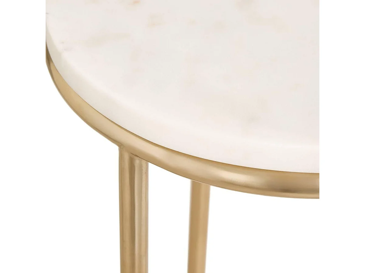 Lot de 2 Sellettes en Marbre "Crush" 60cm Doré