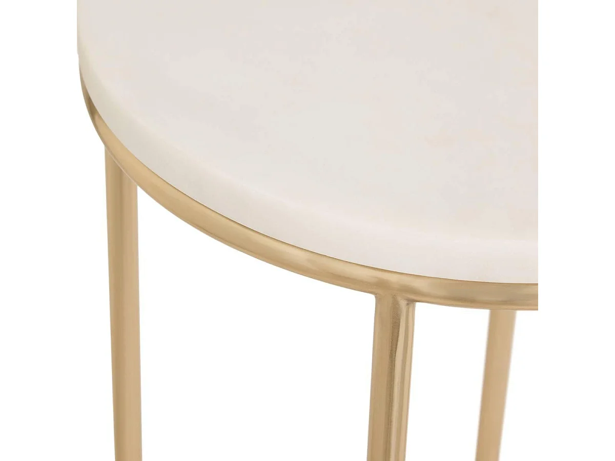 Lot de 2 Sellettes en Marbre "Crush" 60cm Doré