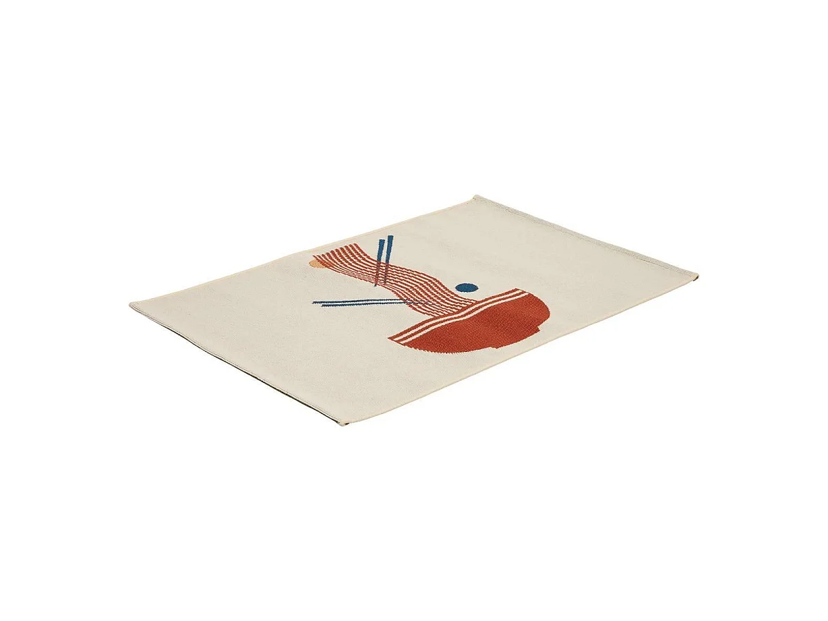 Tapis de Cuisine Antidérapant "Nippon Line" 60x90cm Blanc