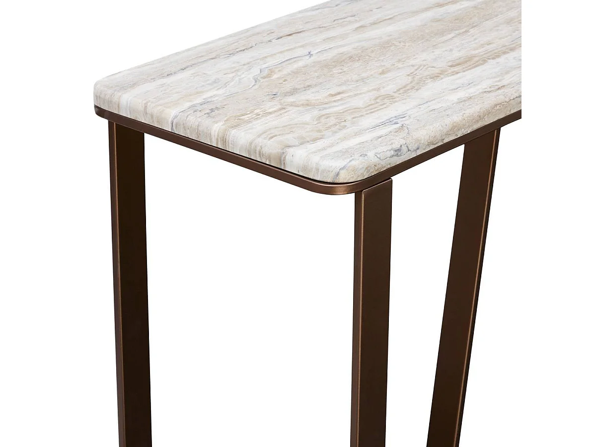 Console Effet Marbre "Barrel" 120cm Chocolat