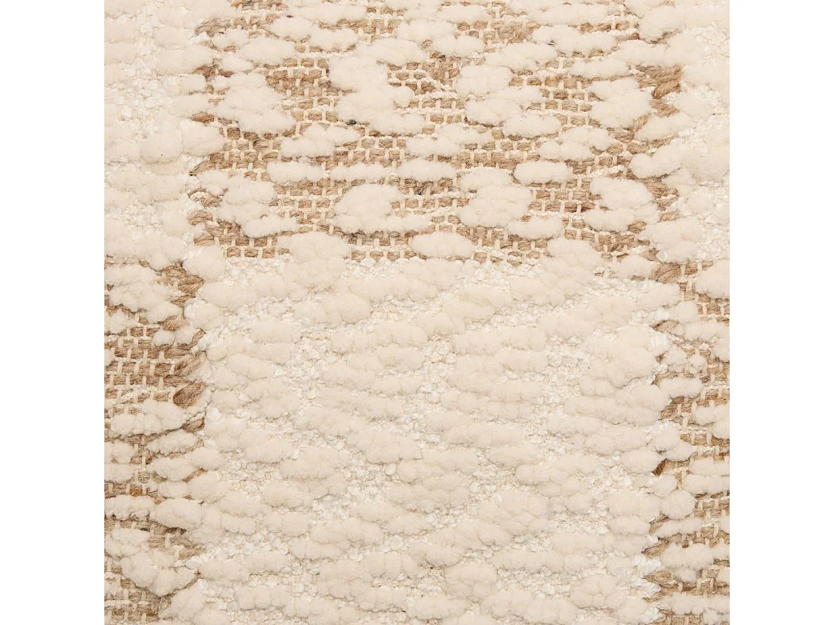 Coussin Déco Laine Chenille "Ameya" 45x45cm Beige Lin