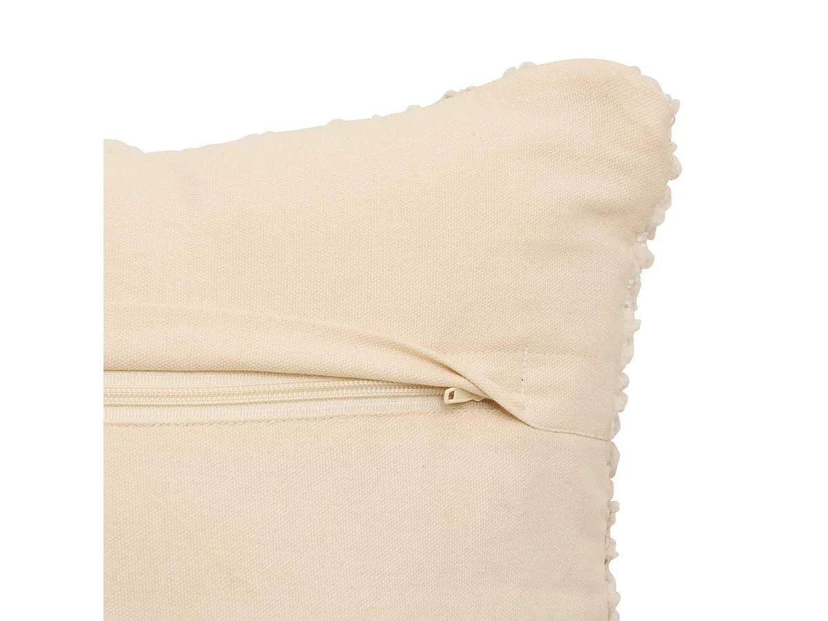 Coussin Déco Laine Chenille "Ameya" 38x58cm Beige Lin