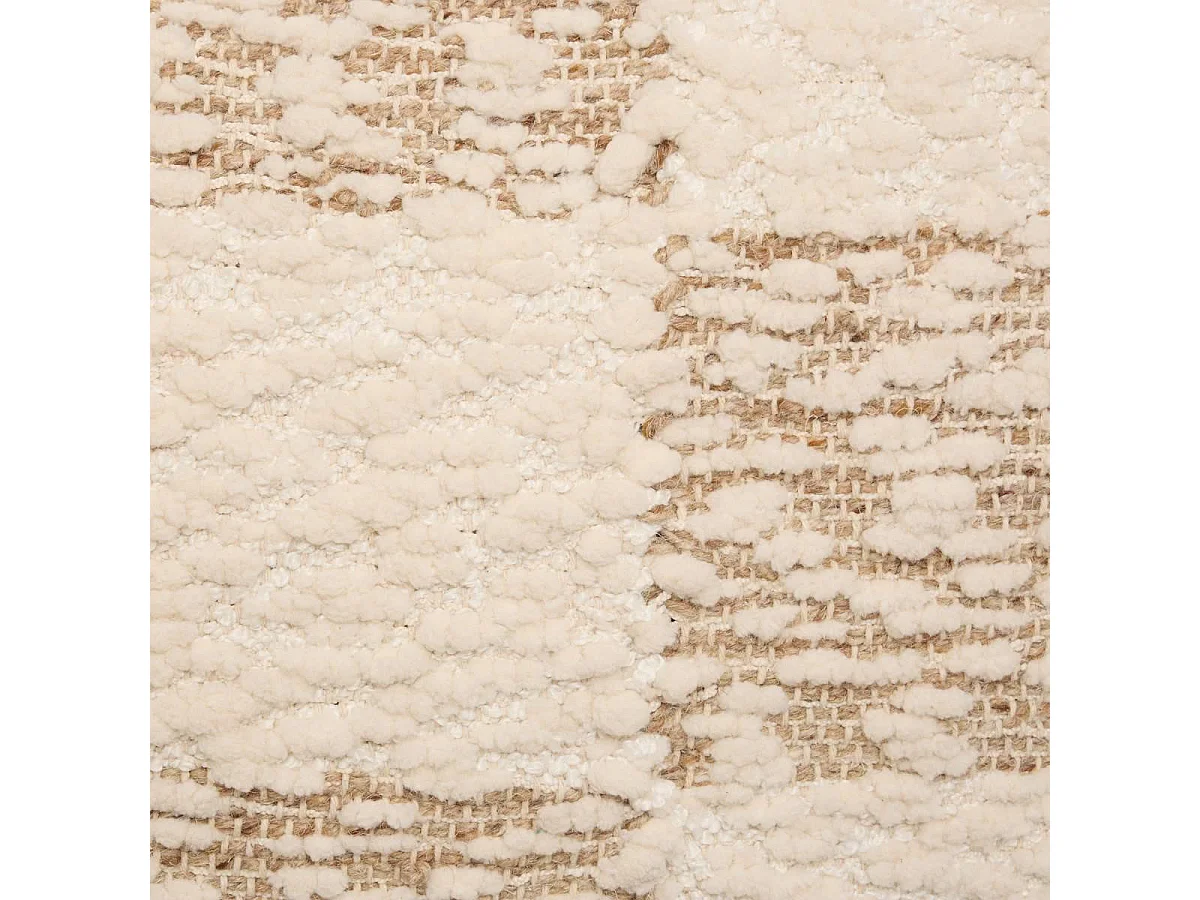 Coussin Déco Laine Chenille "Ameya" 38x58cm Beige Lin