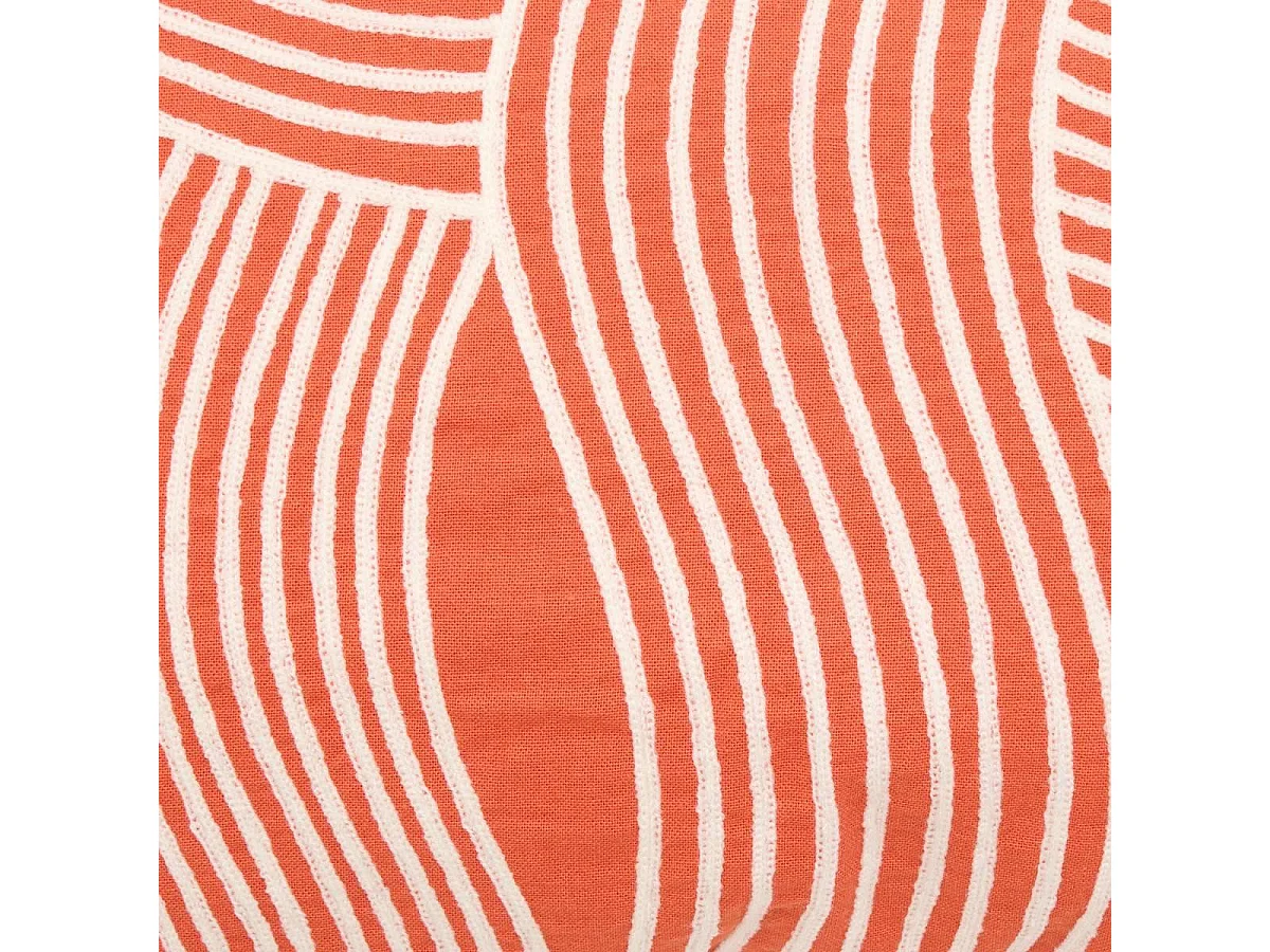 Coussin Déco en Coton "Nippon Line" 38x58cm Orange