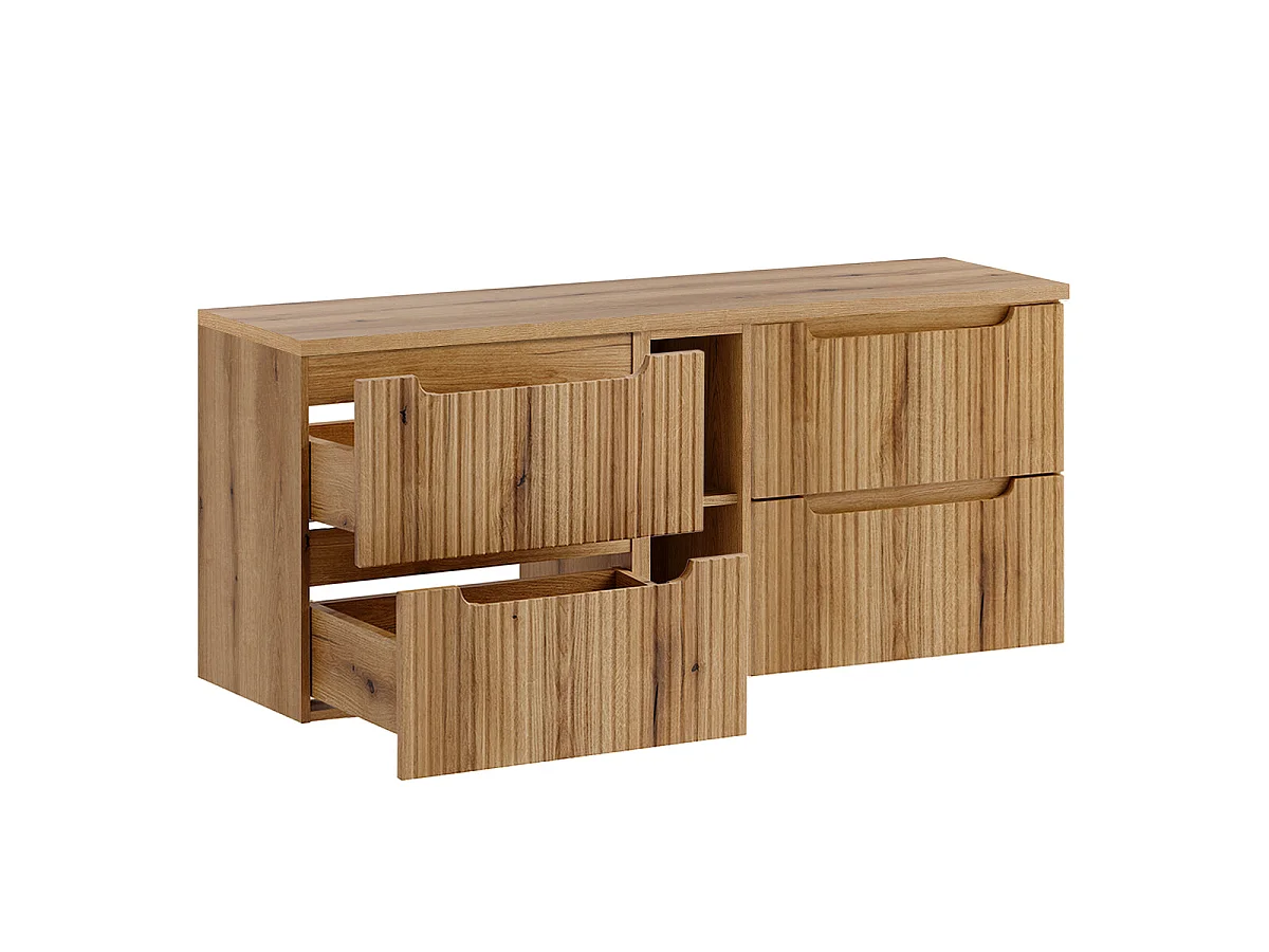 Mobile sottolavabo 140cm 4 cassetti 2 nicchie Riva Bois