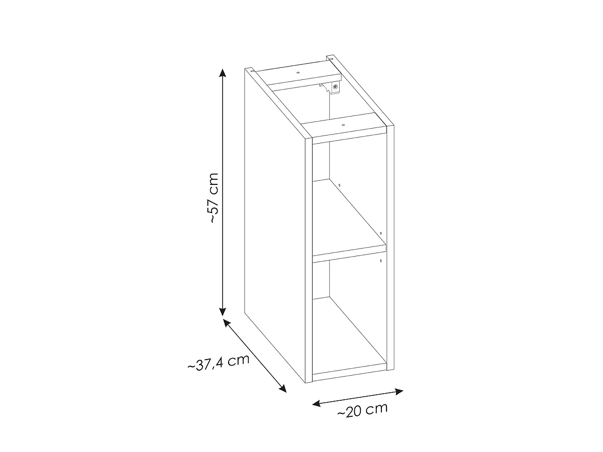 Mobile sottolavabo 80cm 2 cassetti 2 nicchie Riva Bois