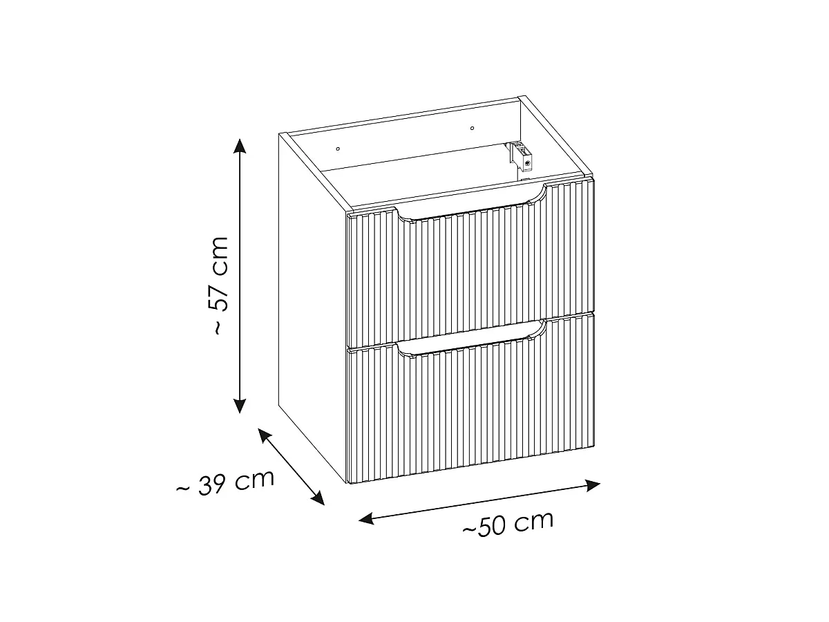 Mobile sottolavabo da 50 cm con 2 cassetti Riva Bois