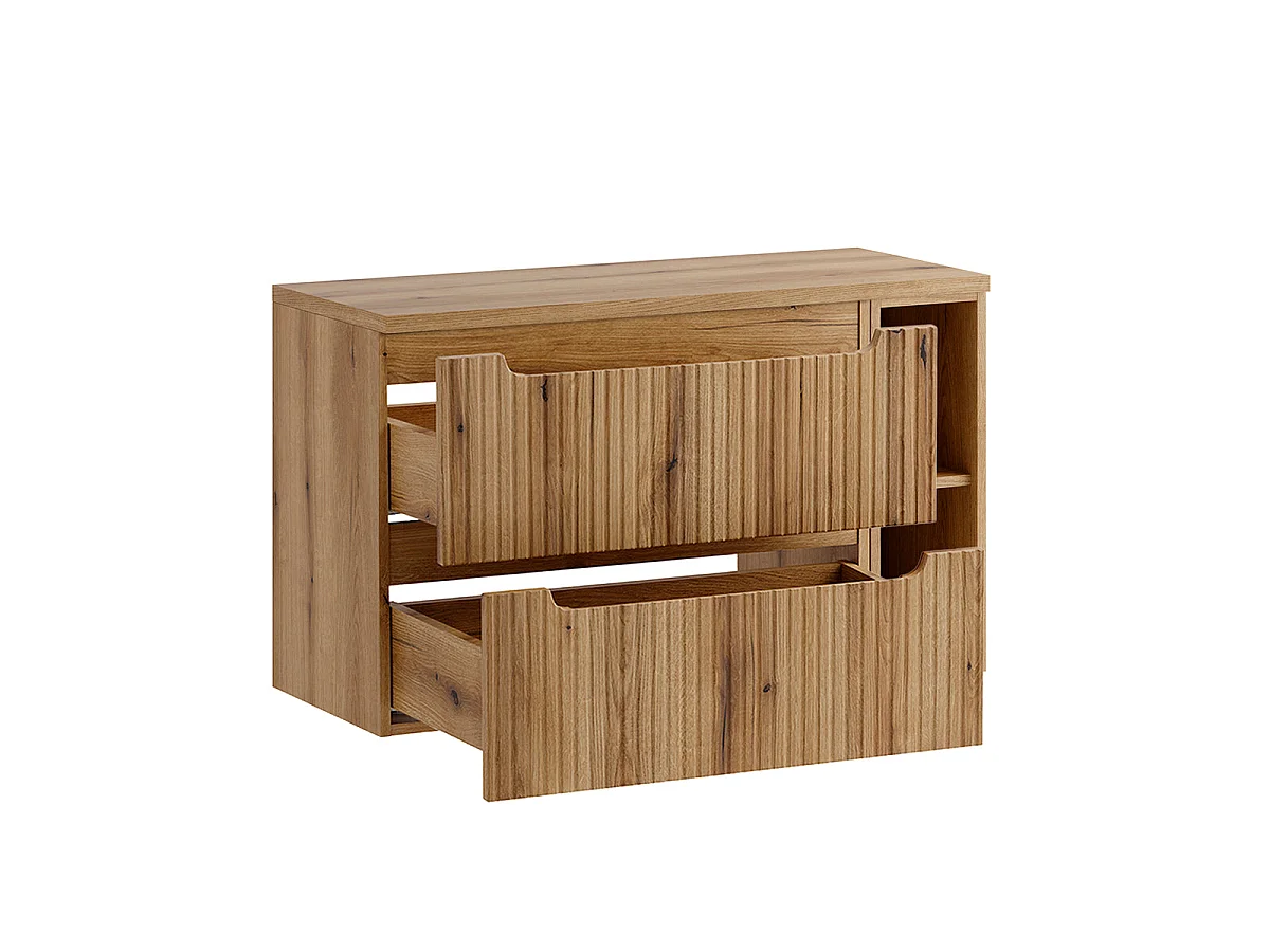 Mobile sottolavabo da 100 cm con 2 cassetti e 2 ripiani Riva Bois