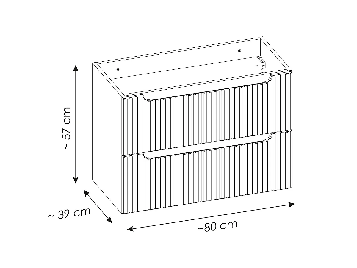 Mobile sottolavabo da 100 cm con 2 cassetti e 2 ripiani Riva Bois