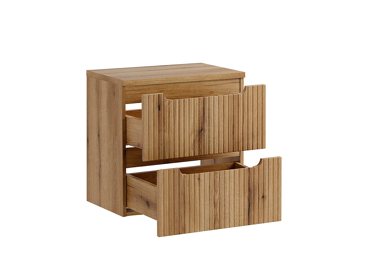 Mobile sottolavabo da 60 cm con 2 cassetti e piano lavabo Riva in legno