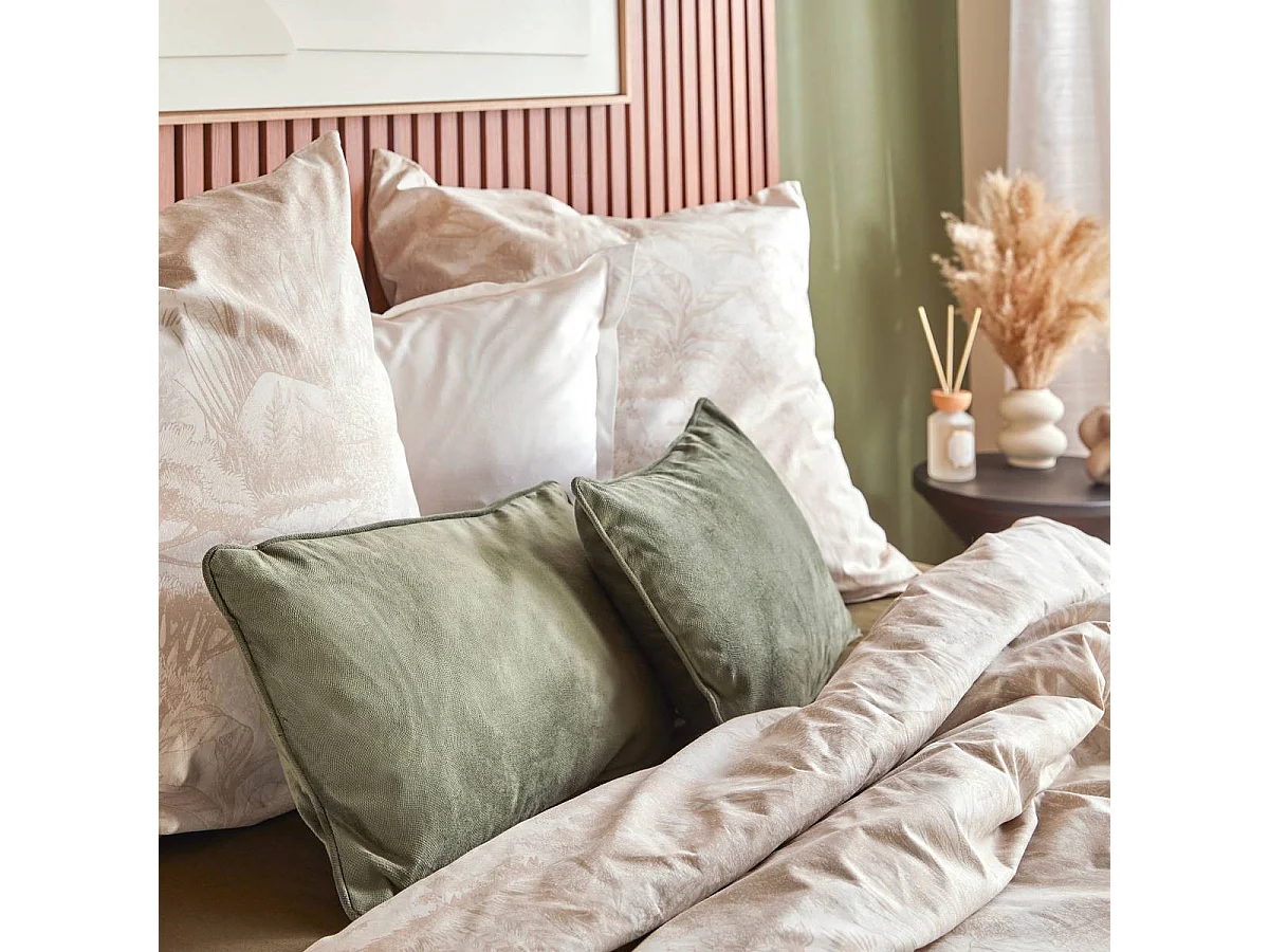 Parure de Lit 3 Pièces "Jouy" 240x220cm Beige Lin