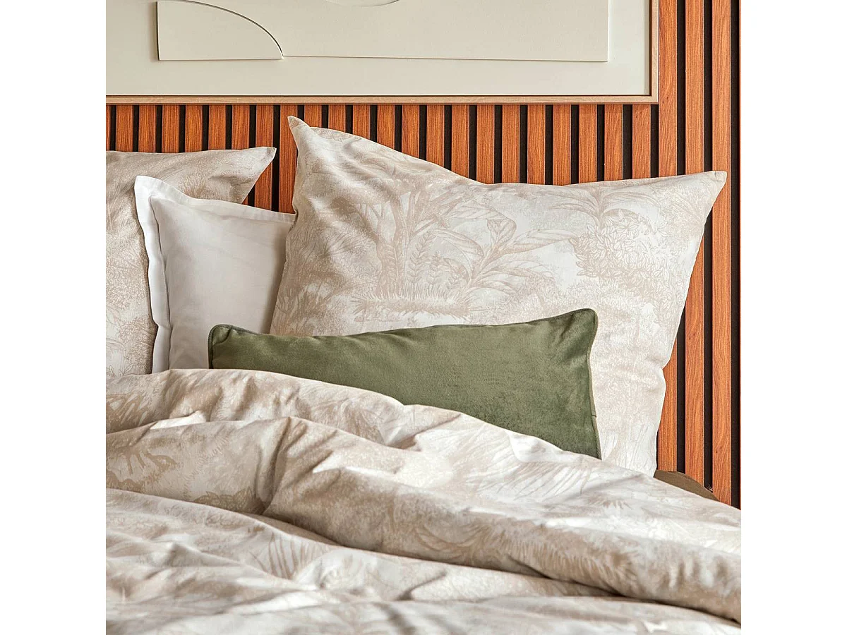 Parure de Lit 3 Pièces "Jouy" 240x220cm Beige Lin