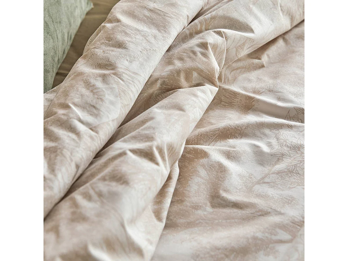 Parure de Lit 3 Pièces "Jouy" 240x220cm Beige Lin