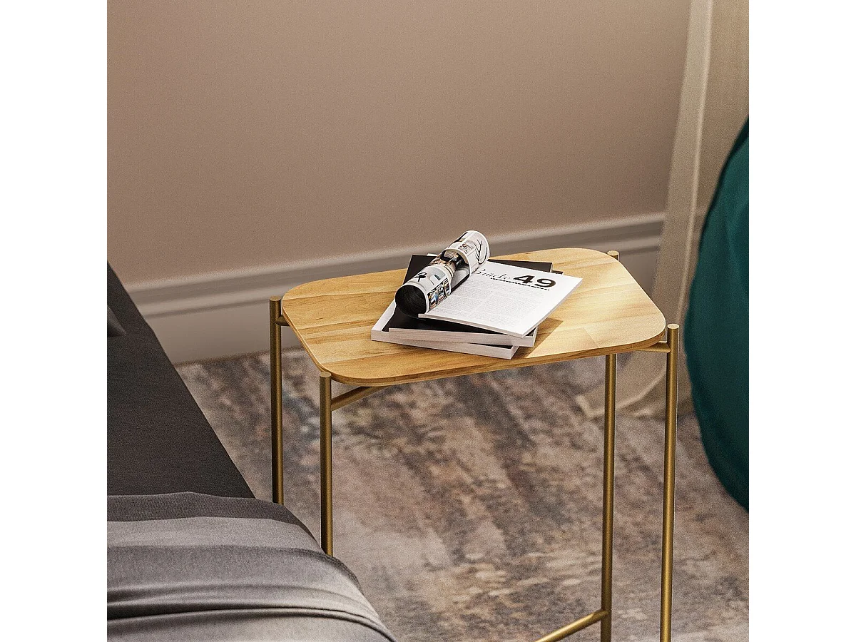 Bout de canapé rectangulaire avec pieds en Métal H56 cm - JAMIE