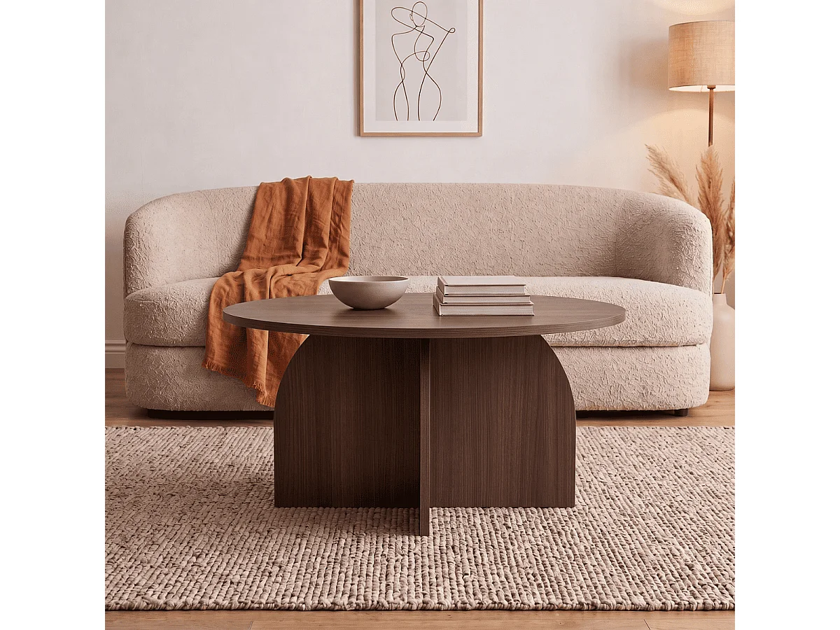 Table basse avec plateau rond D80 cm - CLOVER
