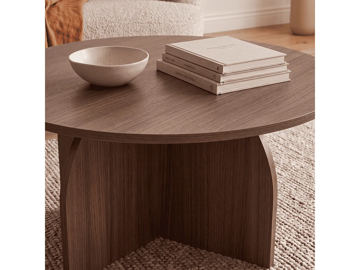 Table basse avec plateau rond D80 cm - CLOVER